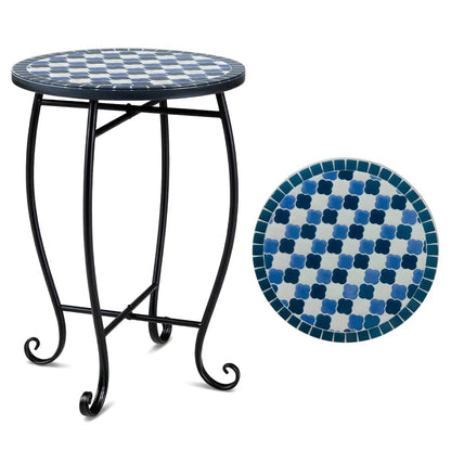 14 Inch Mosaic Patio Table With Metal Frame