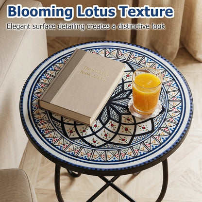 14 Inch Mosaic Patio Table With Metal Frame