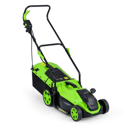 Lawn mower DirectDeals 14-Inch corded electric mower with 5-position height adjustment, green/black on Tampa Home & Garden Store