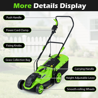 DirectDeals 14-Inch Corded Electric Lawn Mower green and black with 5-Position Height Adjust on Tampa Home & Garden Store