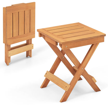 Mesa auxiliar plegable compacta de 14 pulgadas con tablero de listones