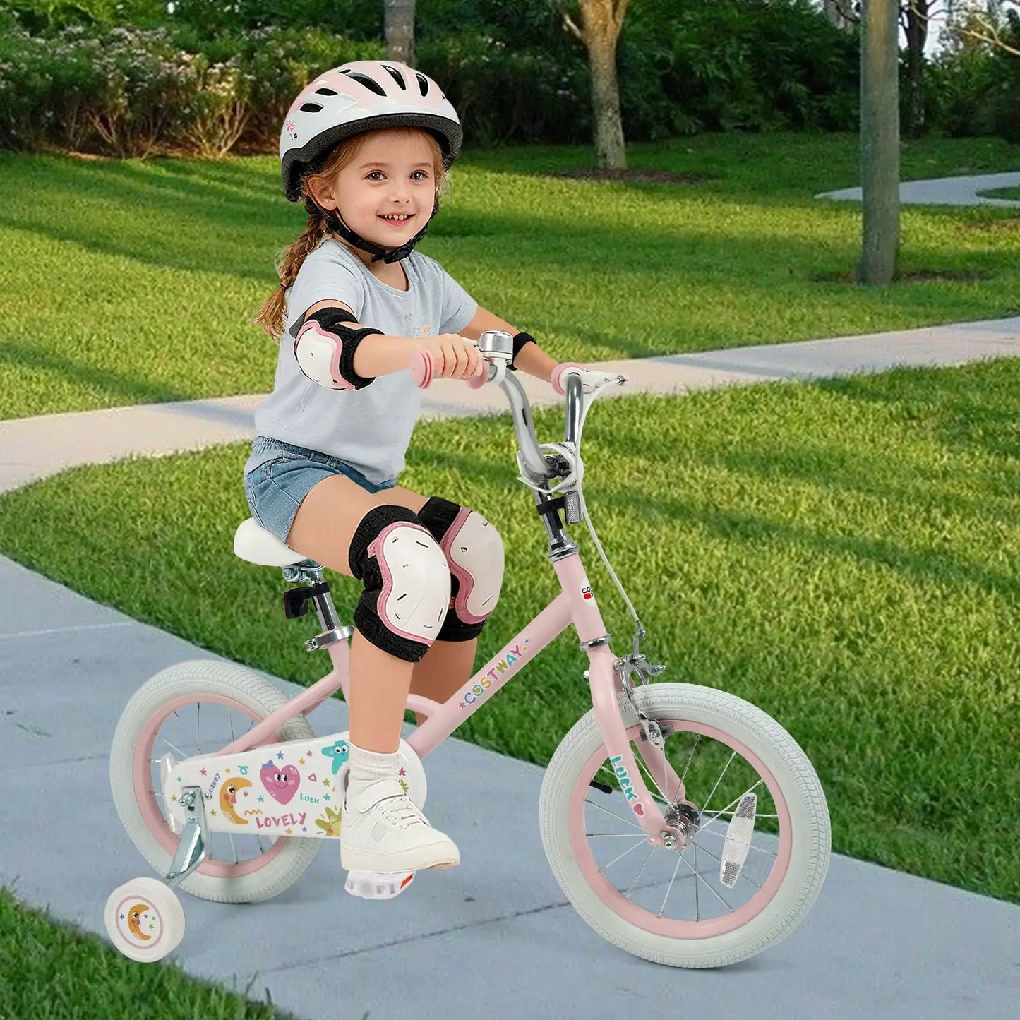 Kids Bike 12 To 18 Inch With Training Wheels Pink