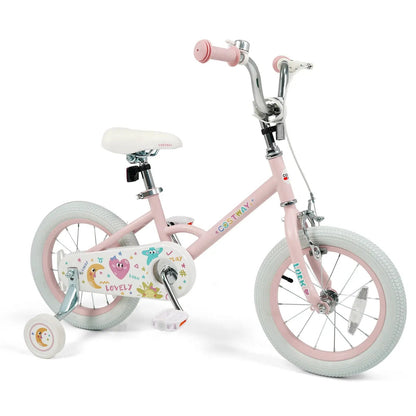 Kids Bike 12 To 18 Inch With Training Wheels Pink