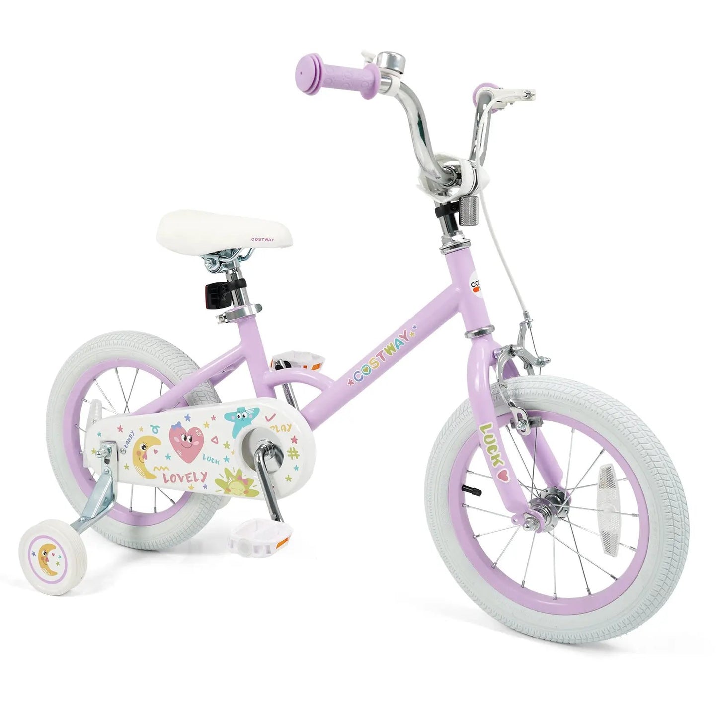 Kids Bike 12 18 Inch with Training Wheels Purple