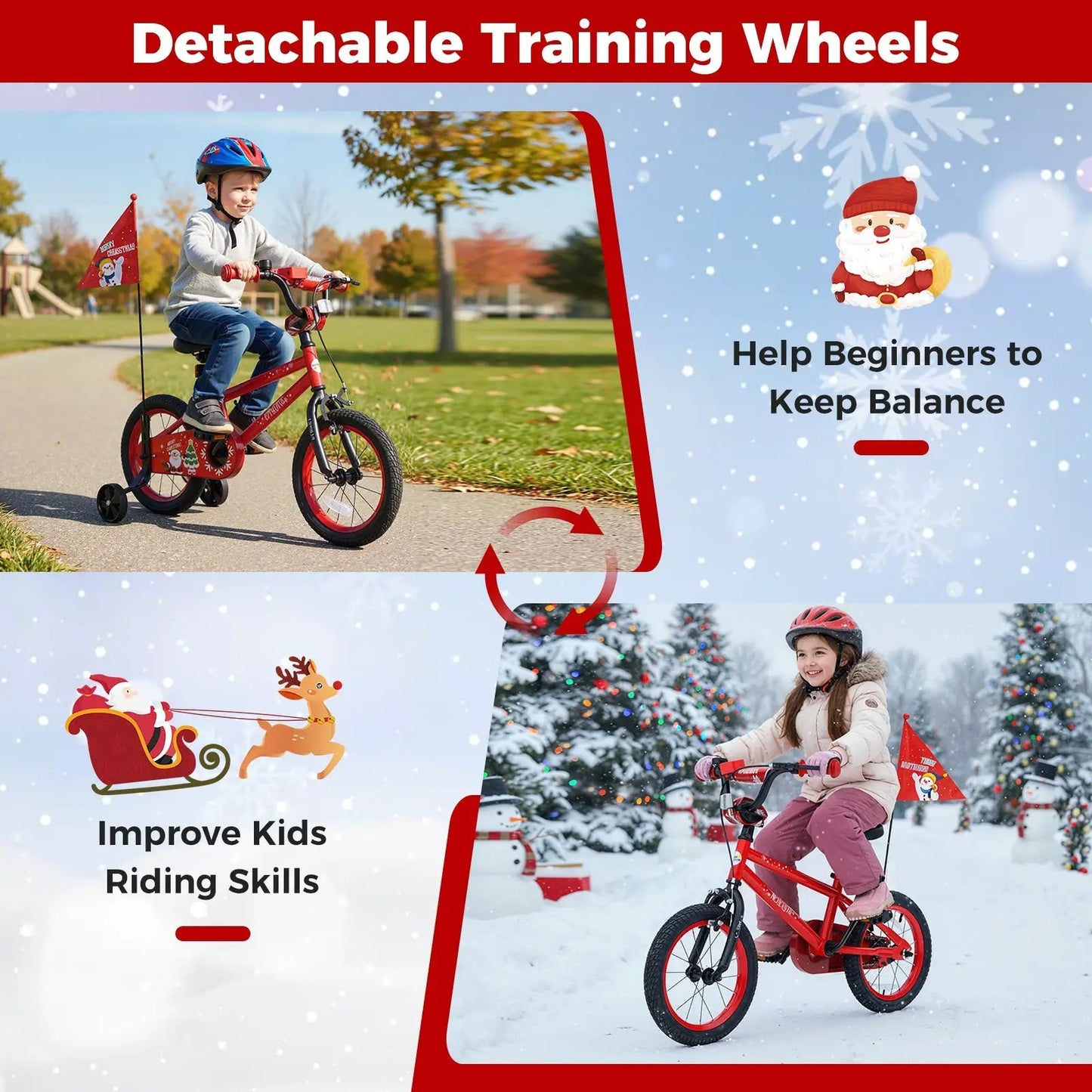 Kids Bike 12 to 18 Inch with Training Wheels