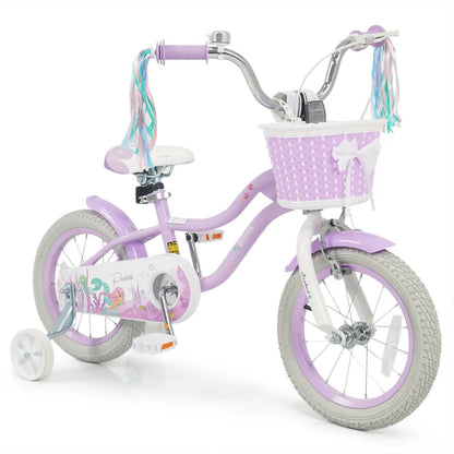 Kids Bike 12-20 Inch With Training Wheels Purple