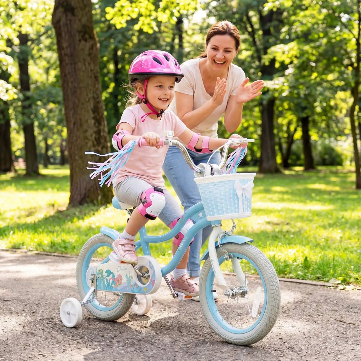 Kids Mermaid Bike 12 to 20 Training Wheels Basket