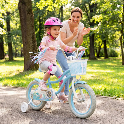 Kids Mermaid Bike 12 to 20 Training Wheels Basket