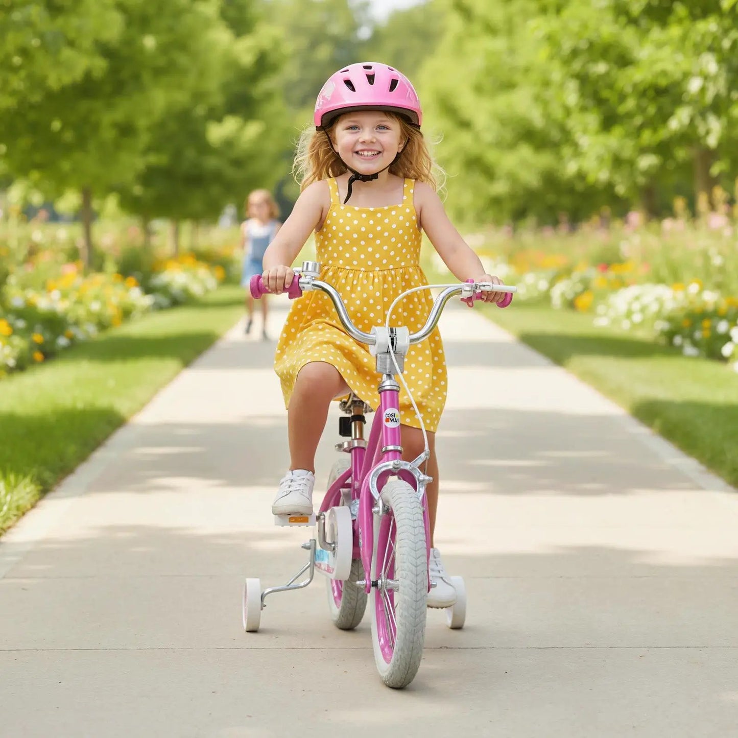 Kids Bike 12-18 Inch with Training Wheels Pink