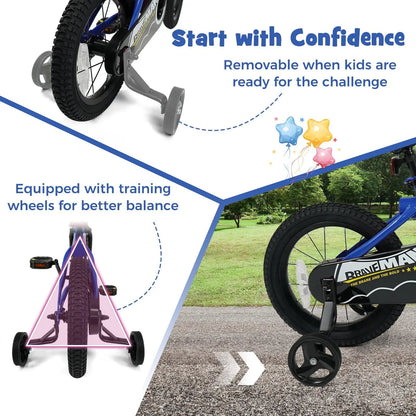 Kids 14-Inch Bike With Training Wheels Navy
