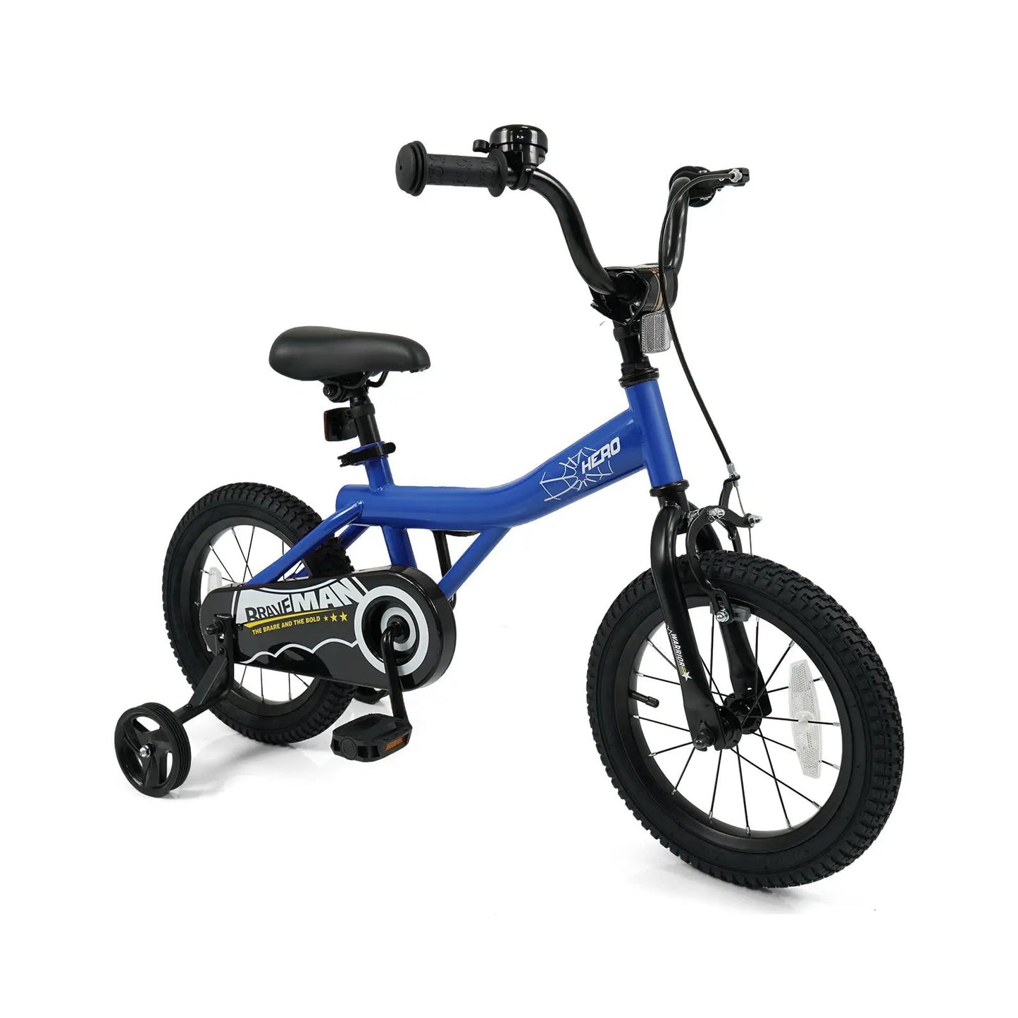 Kids 14-Inch Bike With Training Wheels Navy