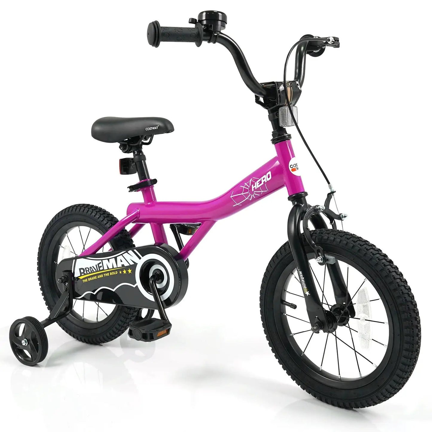 Kids Bike 14-Inch with Training Wheels Pink