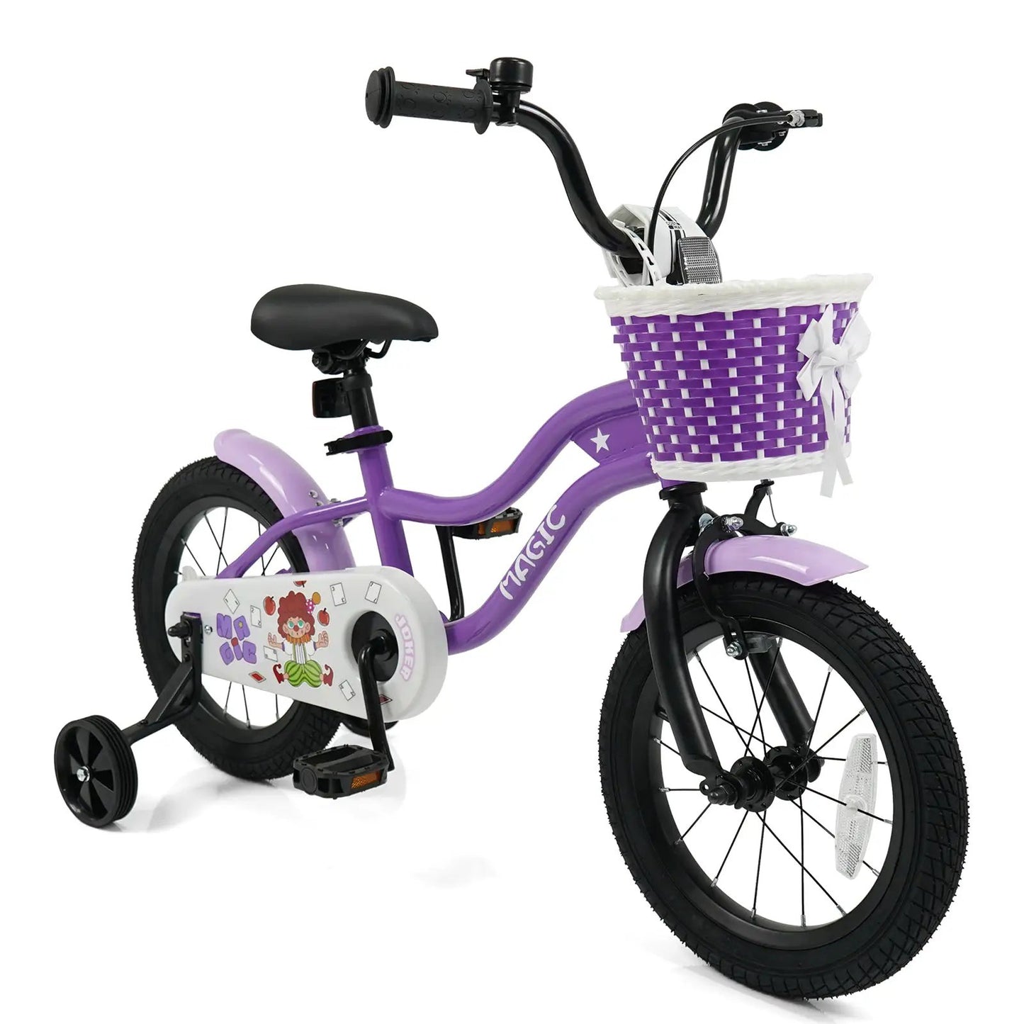 Kids Bike With Training Wheels 12 To 18 Purple