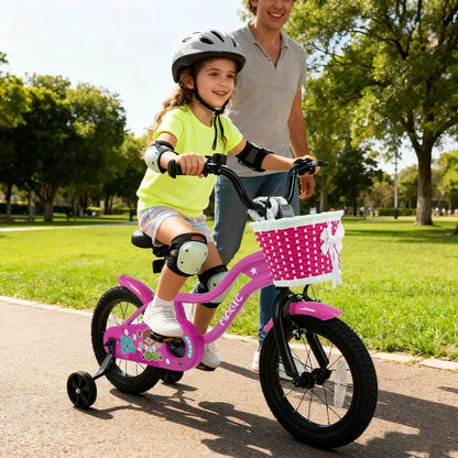 Kids Bike With Training Wheels 12 to 18 Inch Rose