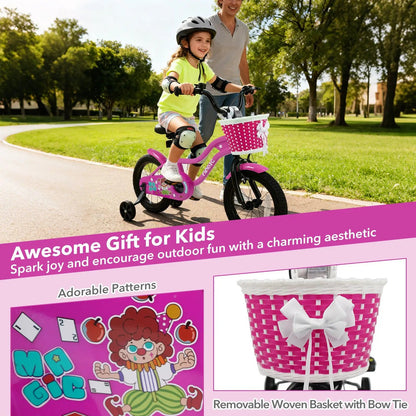 Kids Bike With Training Wheels 12 to 18 Inch Rose