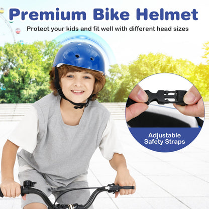 14 Inch Kids Bike White with Blue Helmet Protective Set