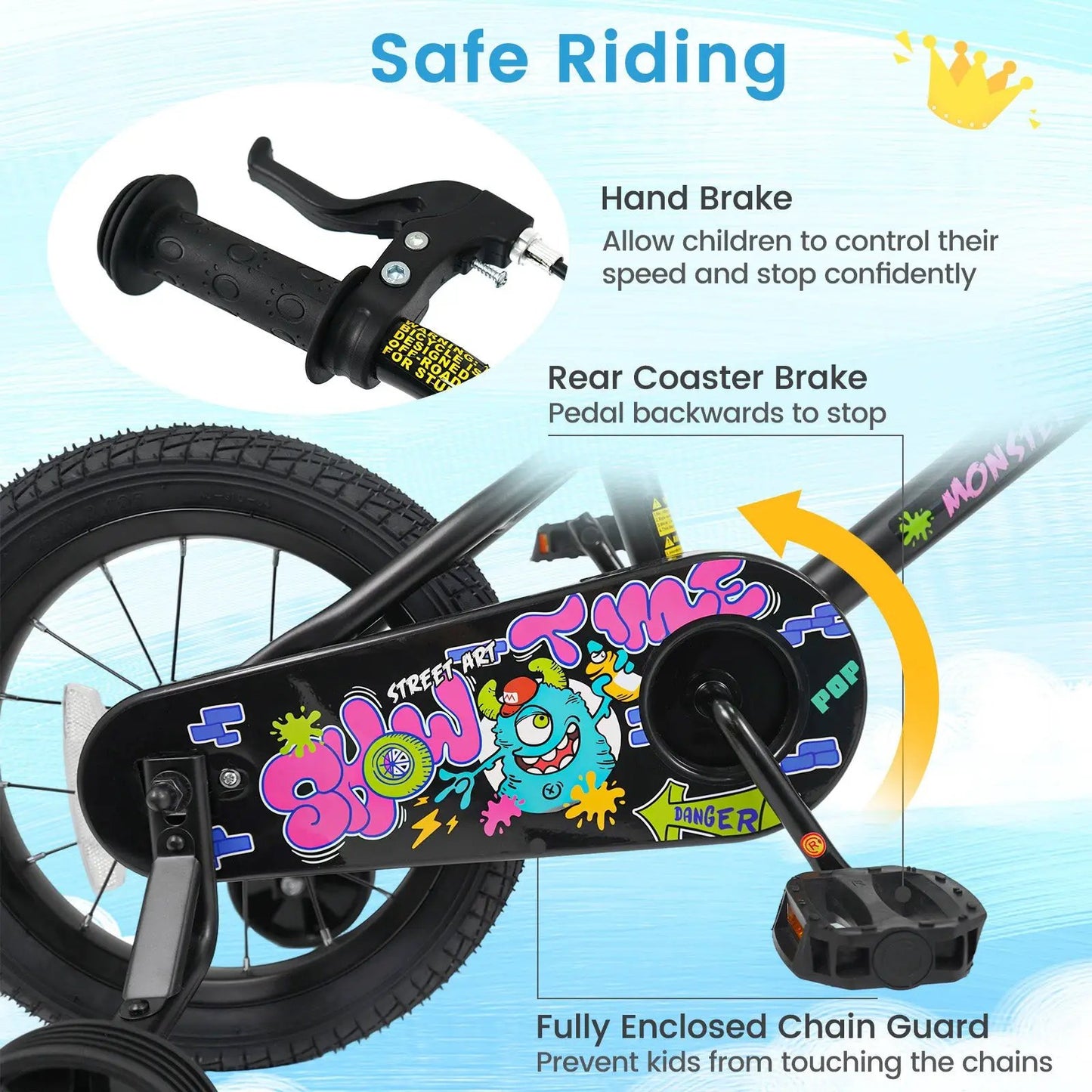 18-Inch Kids Bike With Training Wheels 4-8