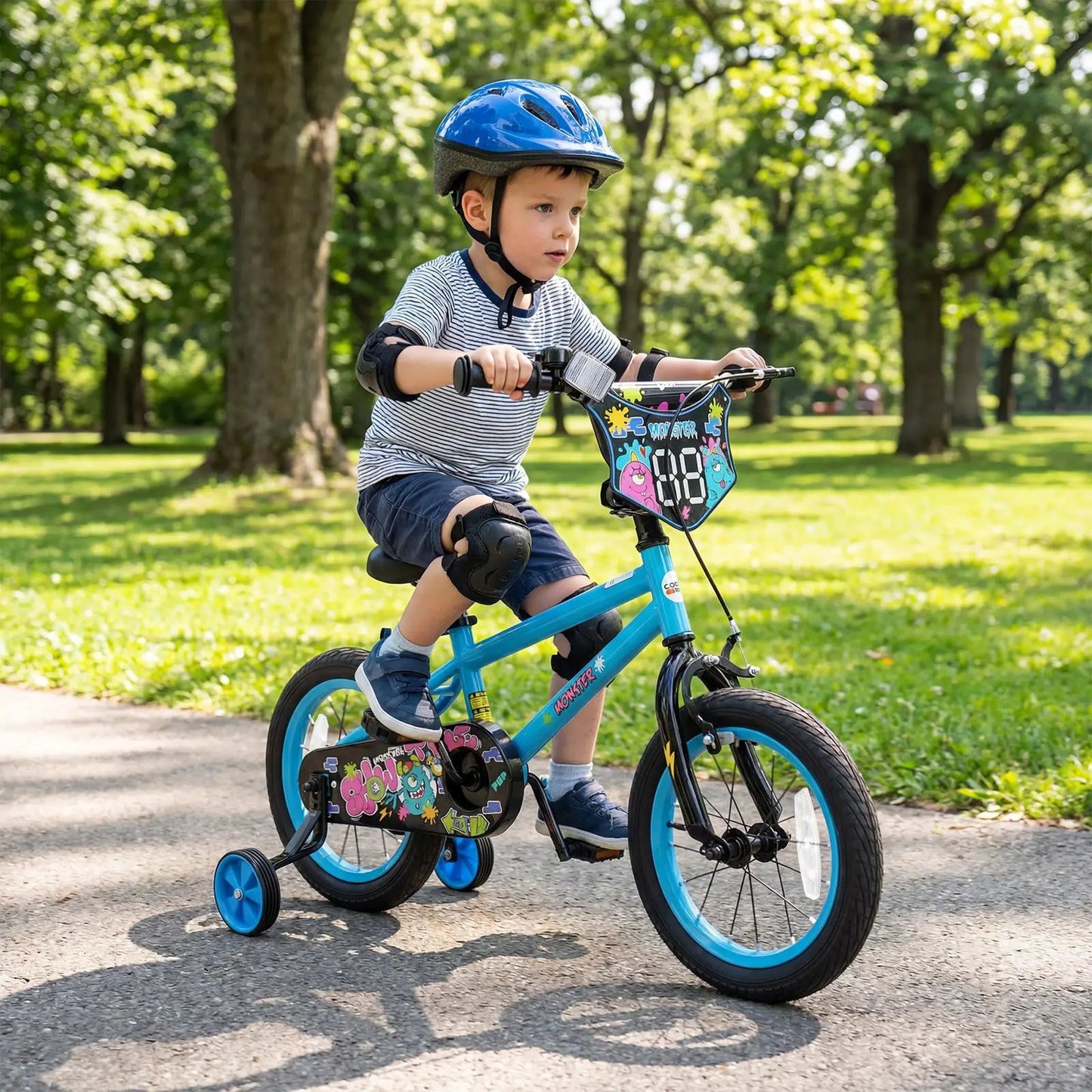 Kids Bike Sixteen Inch Training Wheels For Ages 4