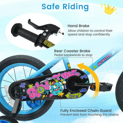 Kids Bike Sixteen Inch Training Wheels For Ages 4
