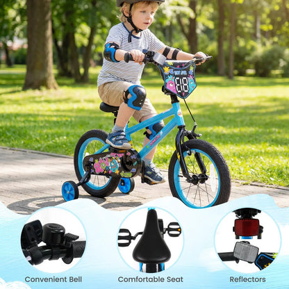 Kids Bike Sixteen Inch Training Wheels For Ages 4