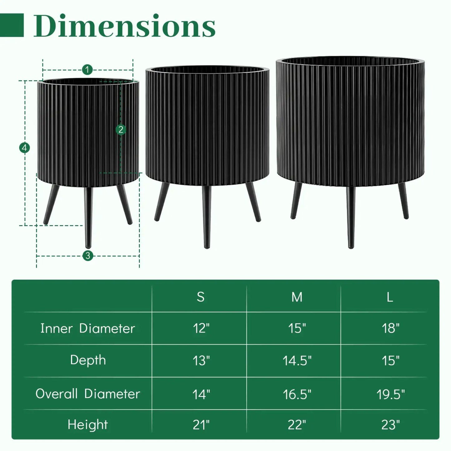 20-Inch Raised Metal Planter With Stand Legs