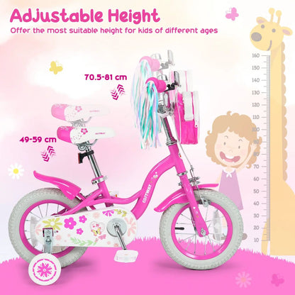 Girls Bike 12-18 Inch with Front Bag for Girls