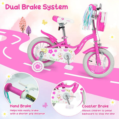 Girls Bike 12-18 Inch with Front Bag for Girls