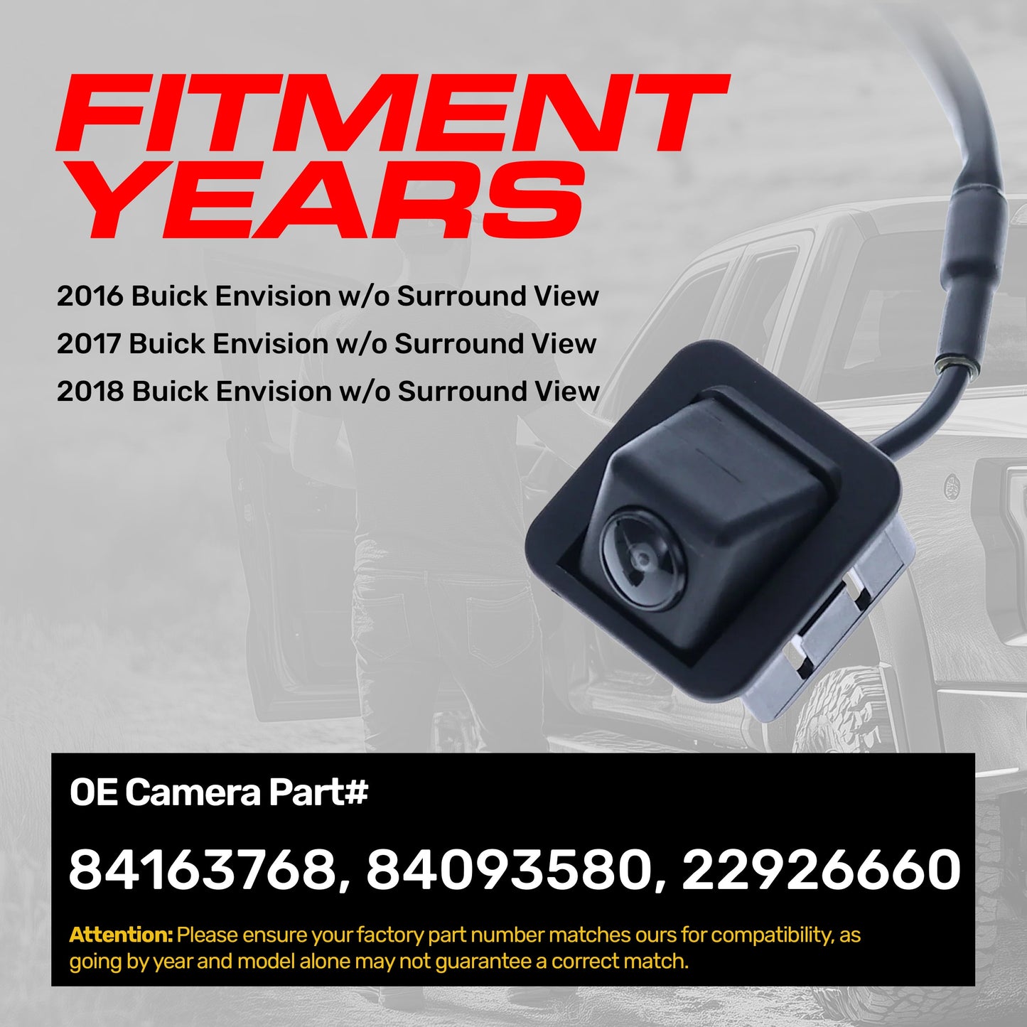 OE backup camera for Buick Envision w/o Surround View 2016-2018 84163768 84093580 22926660 on Tampa Home & Garden Store
