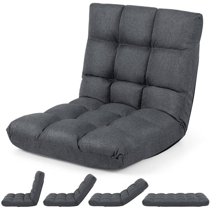 DirectDeals gray floor chair with back support, 14-position adjustable, 4 footrests on Tampa Home & Garden Store
