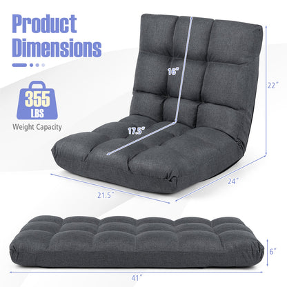 14-Position Adjustable Floor Chair with Back Support Gray DirectDeals 355 lb capacity on Tampa Home & Garden Store