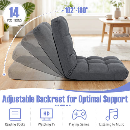 14-position adjustable gray floor chair with back support DirectDeals on Tampa Home & Garden Store