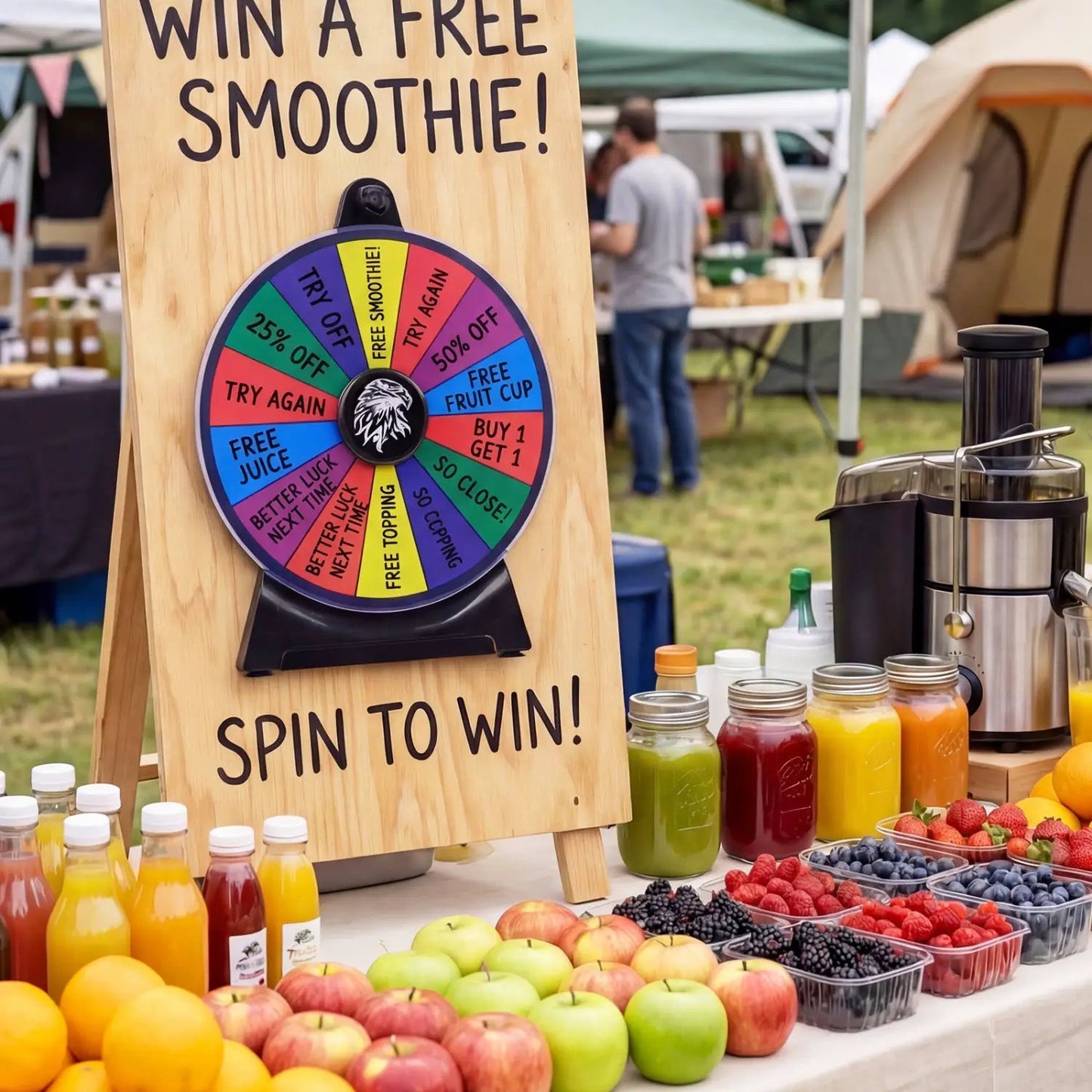 14 Slots Spin Wheel and Blackboard Marker