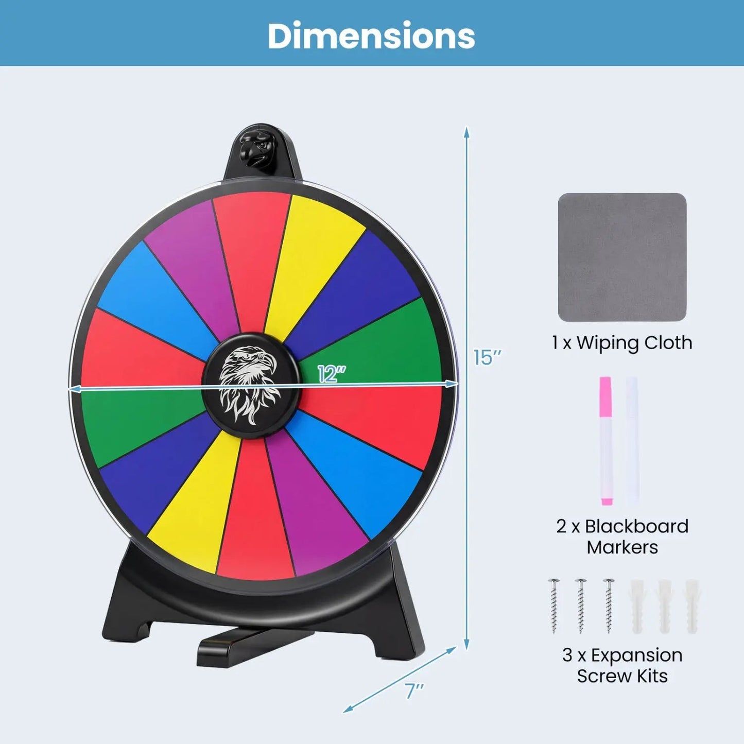 14 Slots Spin Wheel and Blackboard Marker