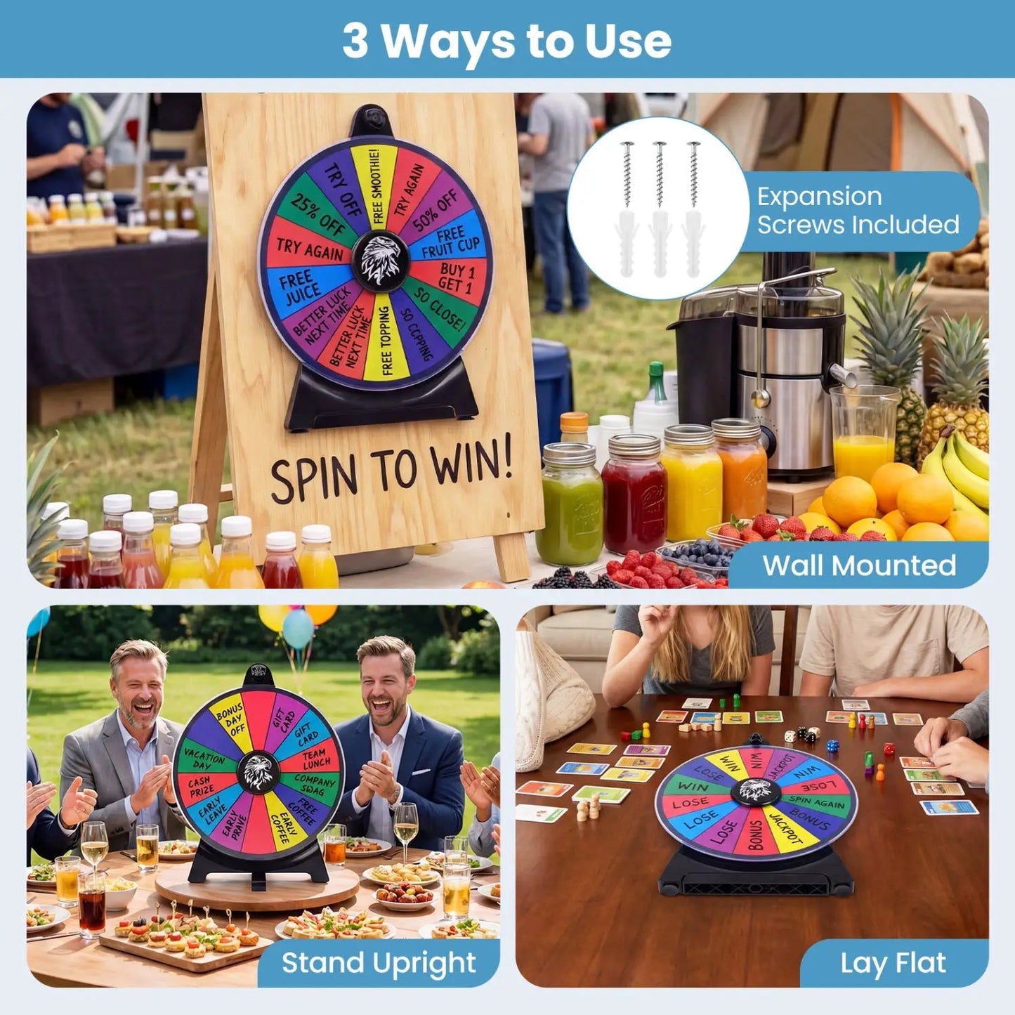 14 Slots Spin Wheel and Blackboard Marker