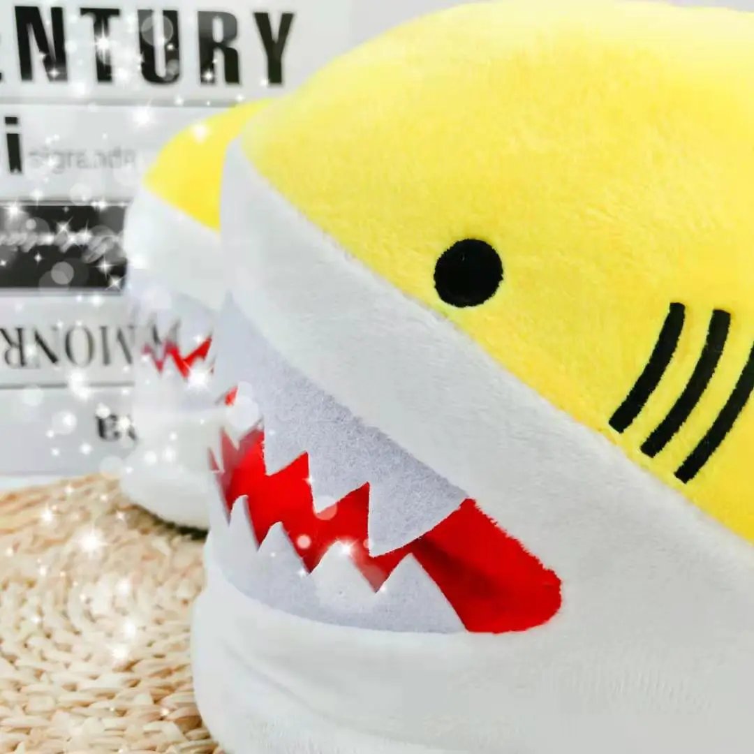 Warm Shark Womens Plush Slippers For Home Comfort