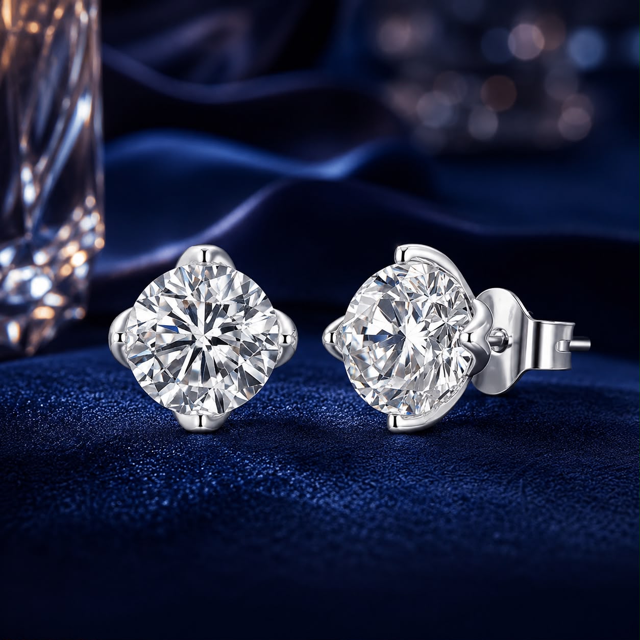 Earrings 925 Sterling Silver moissanite studs 0.50ct round brilliant by Bids.com on Tampa Home & Garden Store