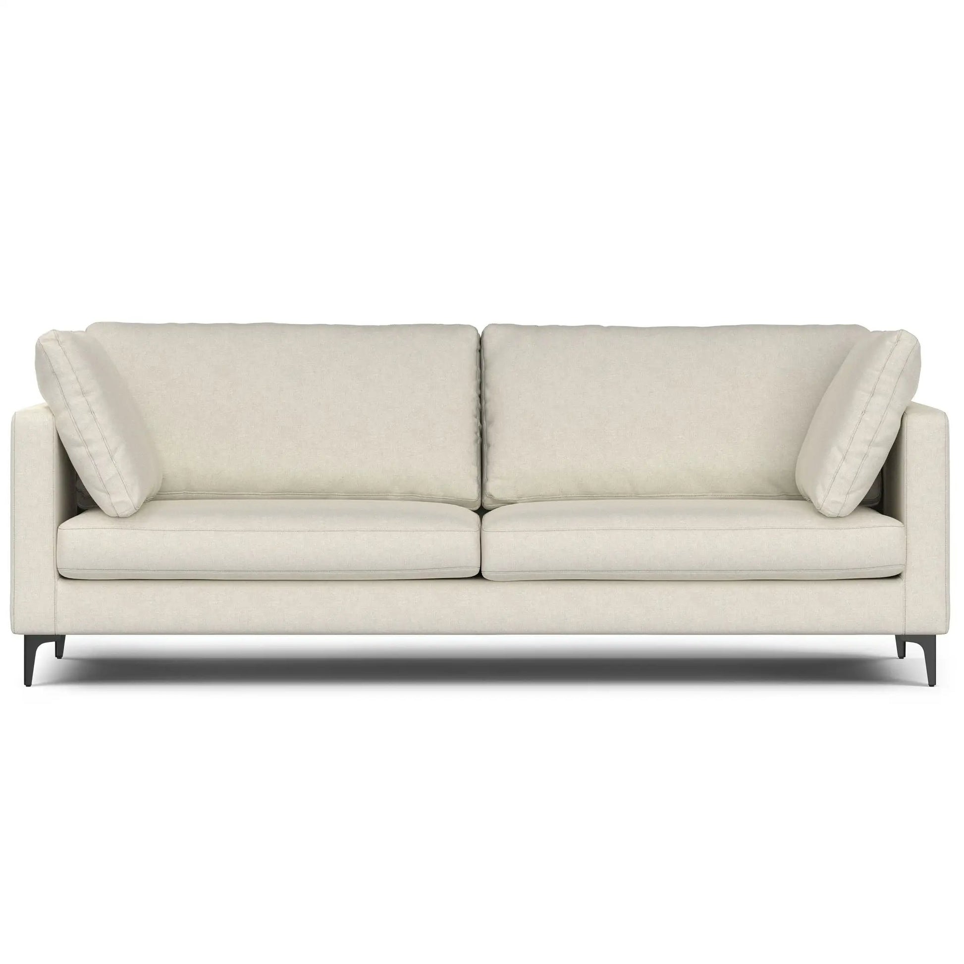 Ava mid-century upholstered beige stationary sofa with two back cushions on Tampa Home & Garden Store