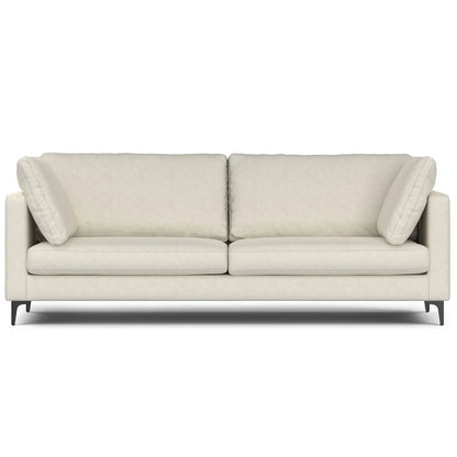 Ava mid-century upholstered beige stationary sofa with two back cushions on Tampa Home & Garden Store