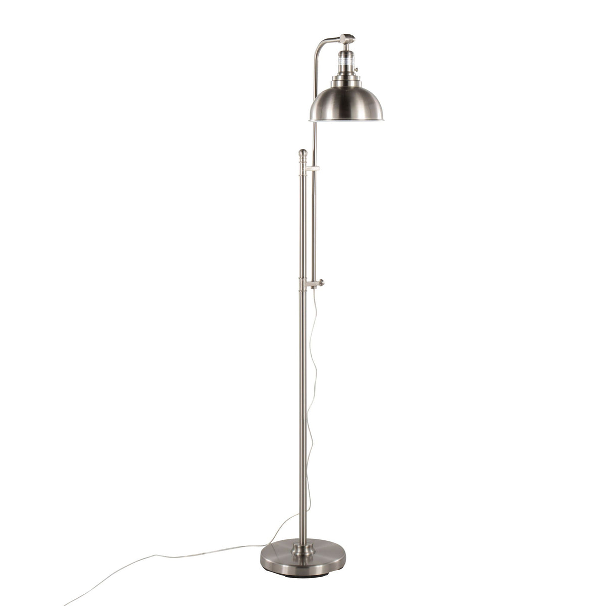 Emery Contemporary Metal Floor Lamp brushed nickel finish with dome shade by HouseOfZazla on Tampa Home & Garden Store