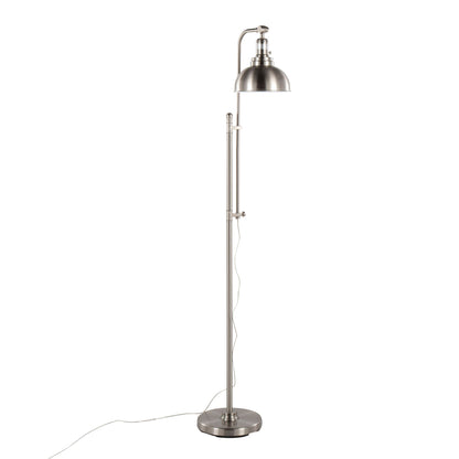 Emery Contemporary Metal Floor Lamp brushed nickel finish with dome shade by HouseOfZazla on Tampa Home & Garden Store