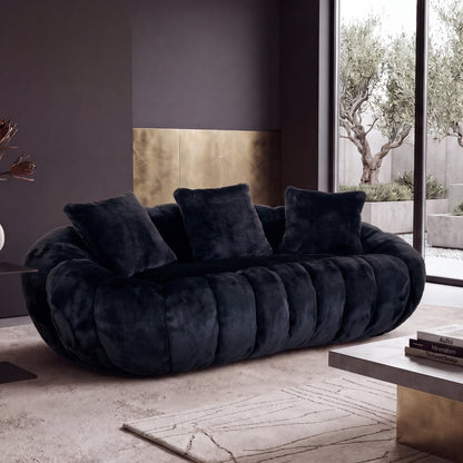 Ultra Soft And Floral Faux Fur Two Seater Sofa