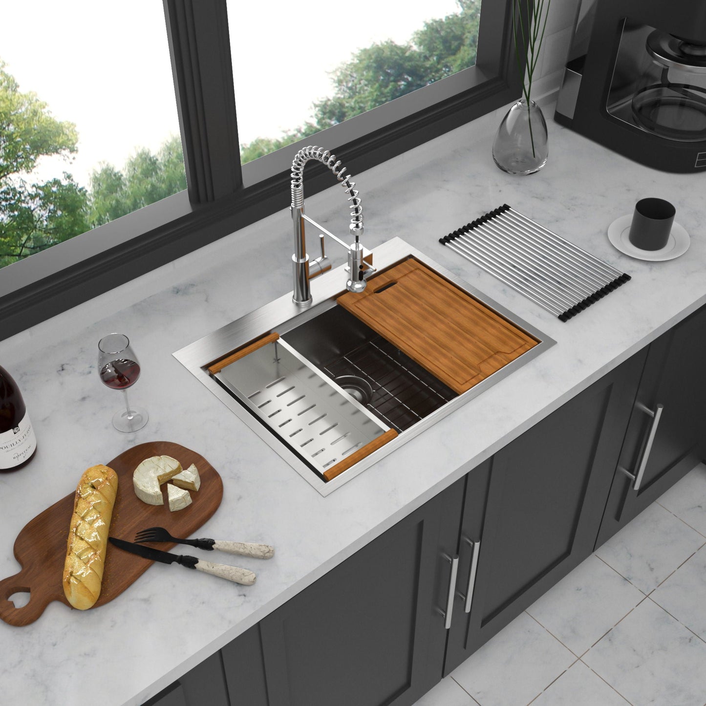 Drop In Kitchen Sink Stainless Steel Workstation