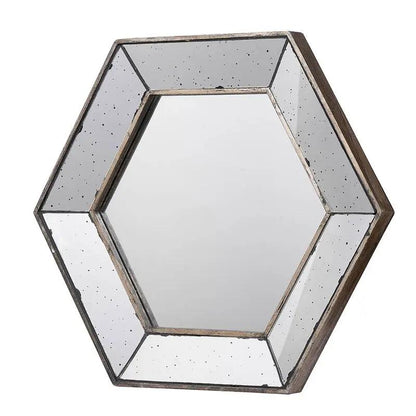 Hexagon Wall Mirror with Contemporary Glass