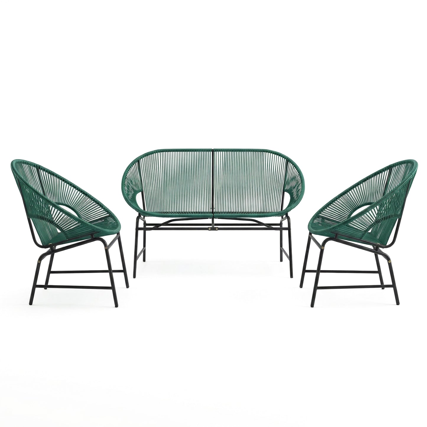 Nusa Outdoor and 3 Piece Teal Wicker Set