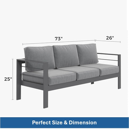 All Weather Patio Sofa and Plush Seat Cushions