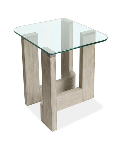 Bartlett Rectangular End Table with glass top and light wood legs Unique Piece Furniture on Tampa Home & Garden Store