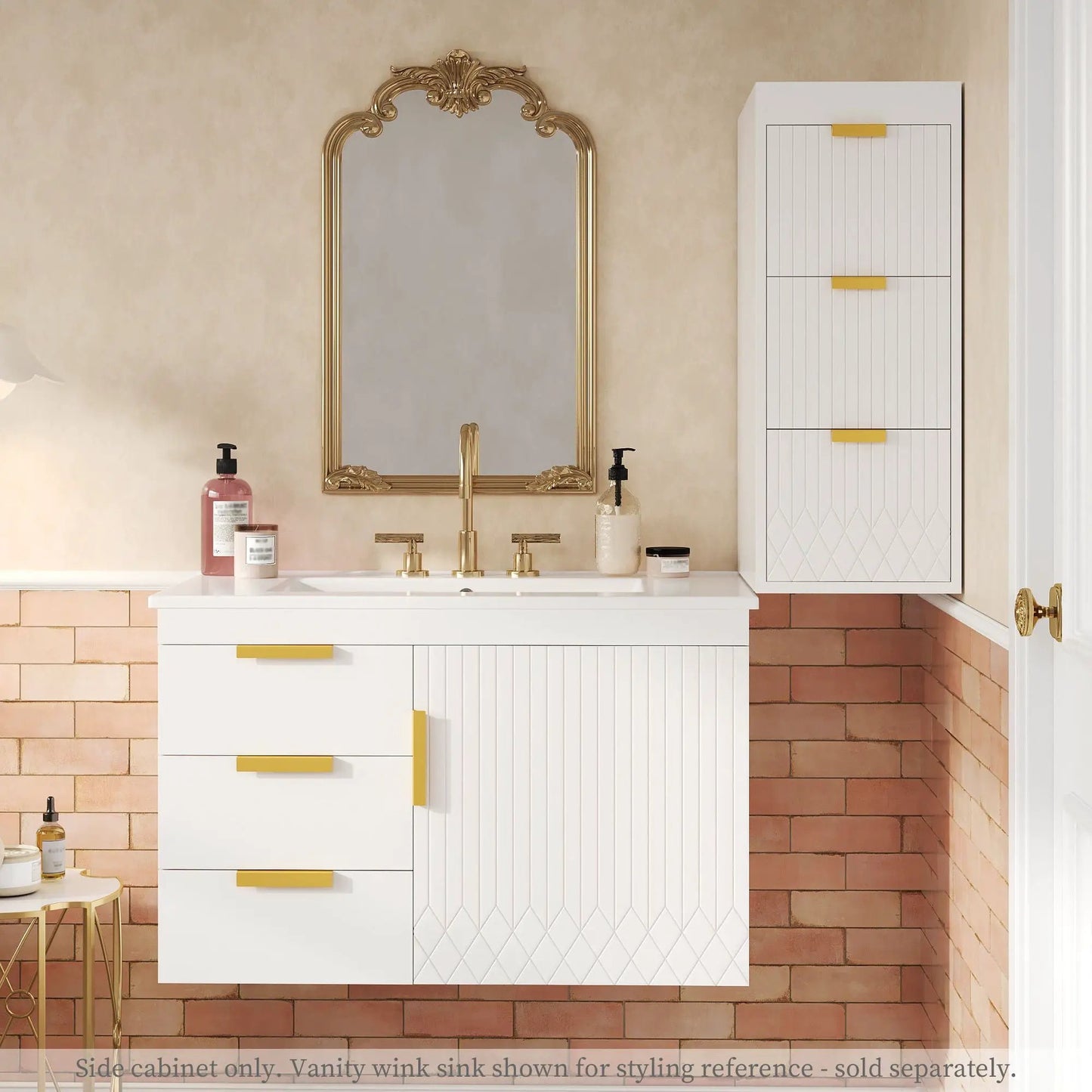 Modern Wall Mounted Floating Cabinet with Drawers