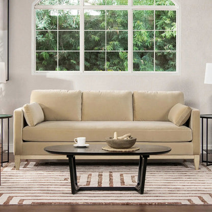 Knox - Modern Farmhouse Sofa, beige fabric three-seat stationary by Unique Piece Furniture on Tampa Home & Garden Store