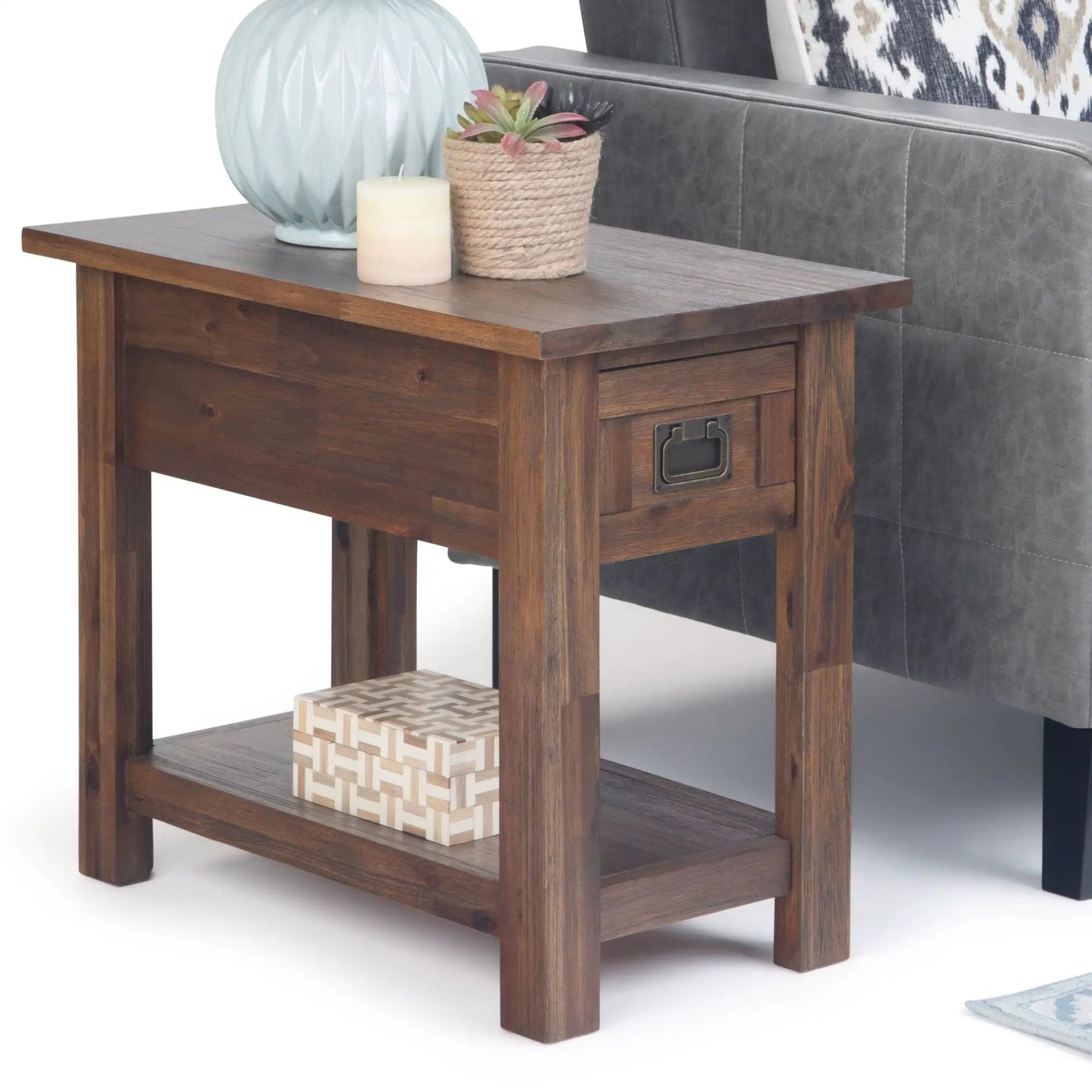 Monroe Handcrafted Side Table and the Acacia Wood