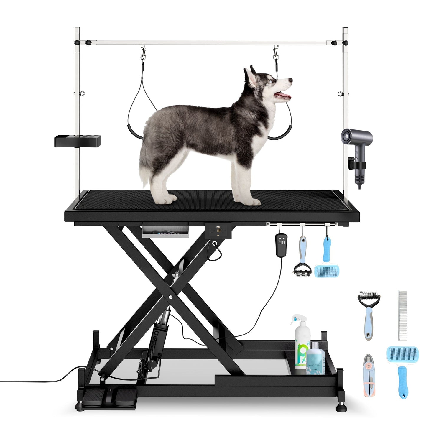 Super Deluxe Electric Pet Grooming Table height adjustable with dual arms HouseOfZazla on Tampa Home & Garden Store